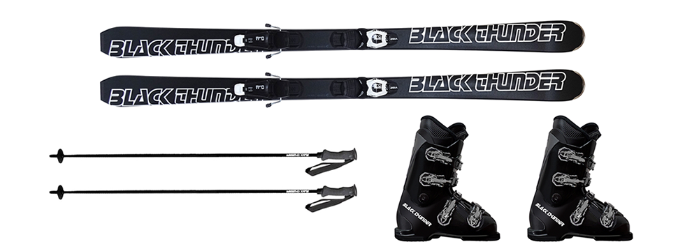 black thunder ski set ski ski boots ski poles